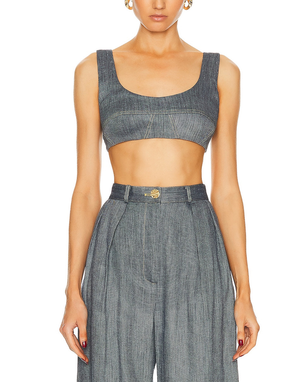 Matthew Bruch Seamed Gray Bra Size 2 Top
